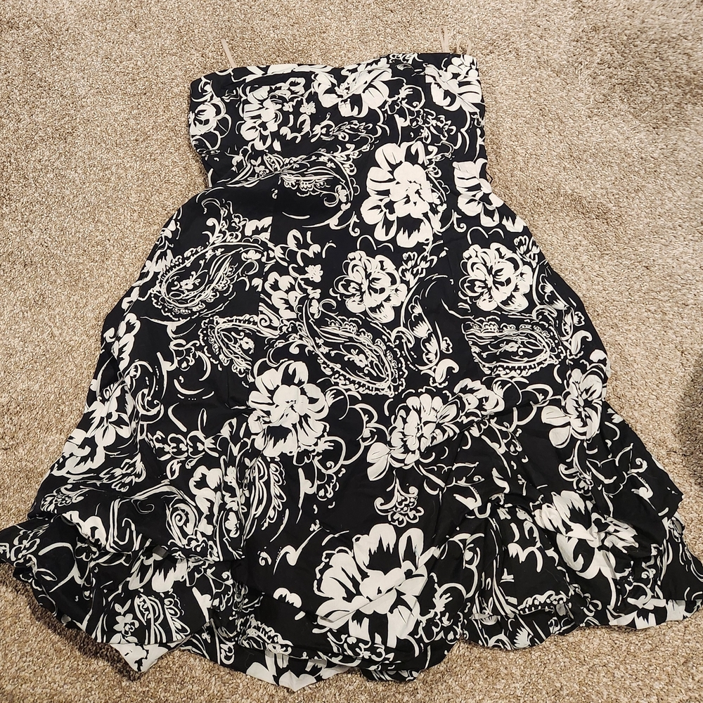 Speechless Black and White Strapless Dress